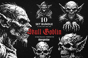 10 Bundle Dark Art Skull Goblin Orc, an Illustration by Morspective