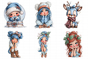 Cute Christmas Characters Clipart, an Illustration by Daily.Designs (Thumbnail 7 of 7)