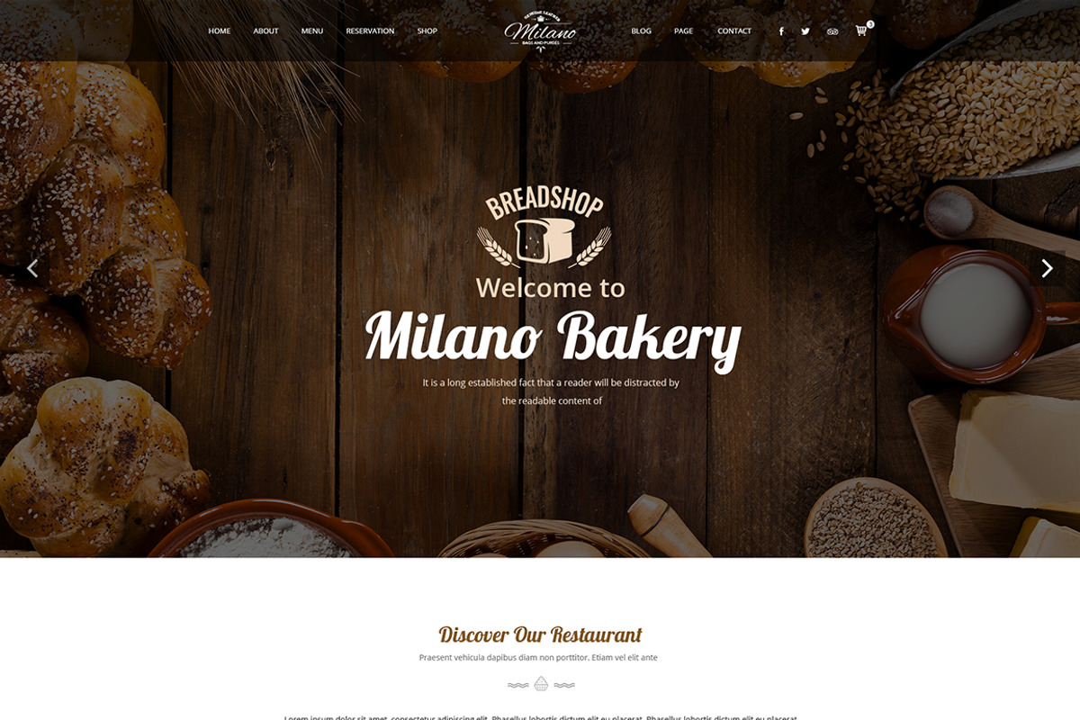 Milano - PSD Template for Bakery, a Websites & App Template by Digipieces (Photo 2 of 16)