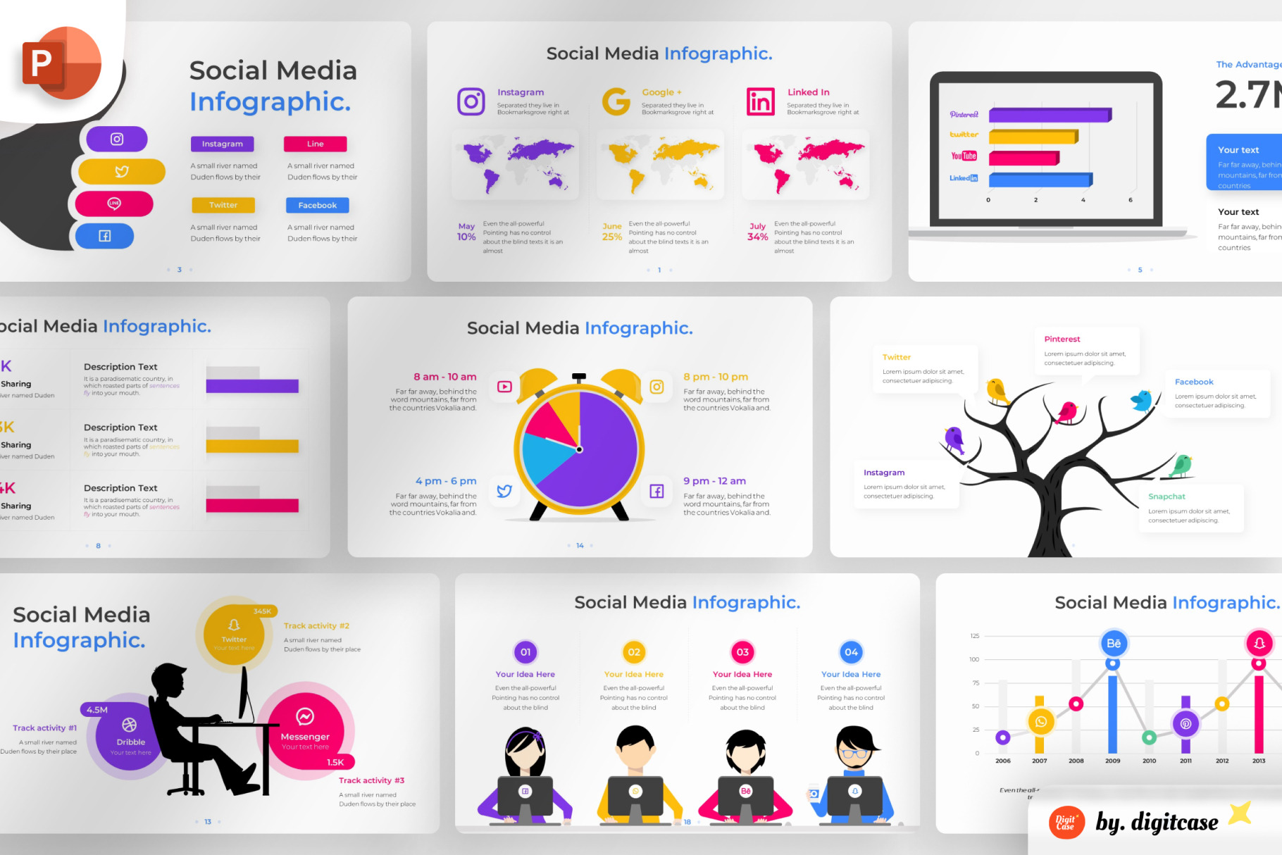 Social Media PowerPoint - Infographic Template