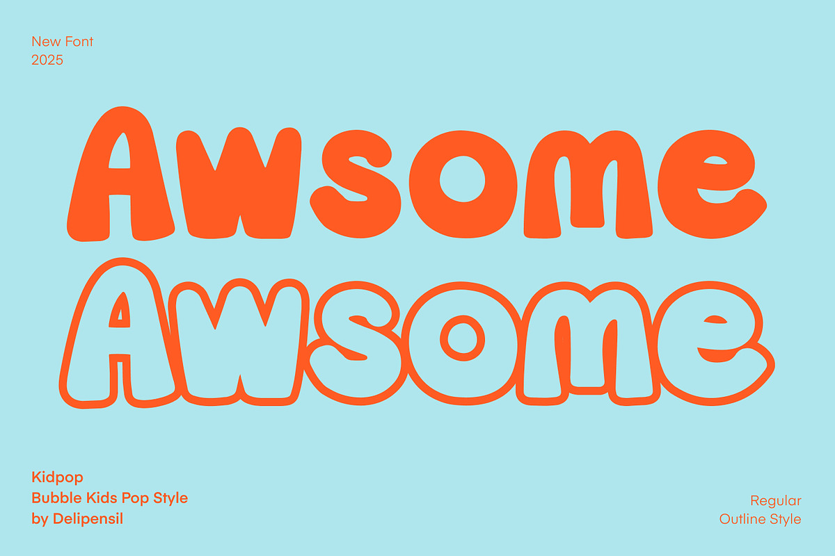 Kidpop - Playful Display Font, a Sans Serif Font by delipensil (Photo 3 of 7)