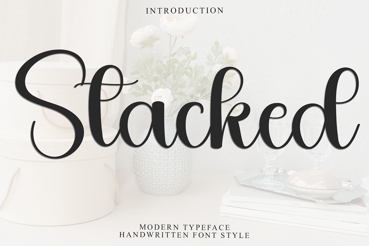 Stacked, a Script Font by InermediaSTUDIO (Photo 1 of 8)