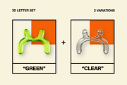 3D Plastic Letter Set | 2 Colors, an Object Graphic by Fivehead Studio (Thumbnail 2 of 6)