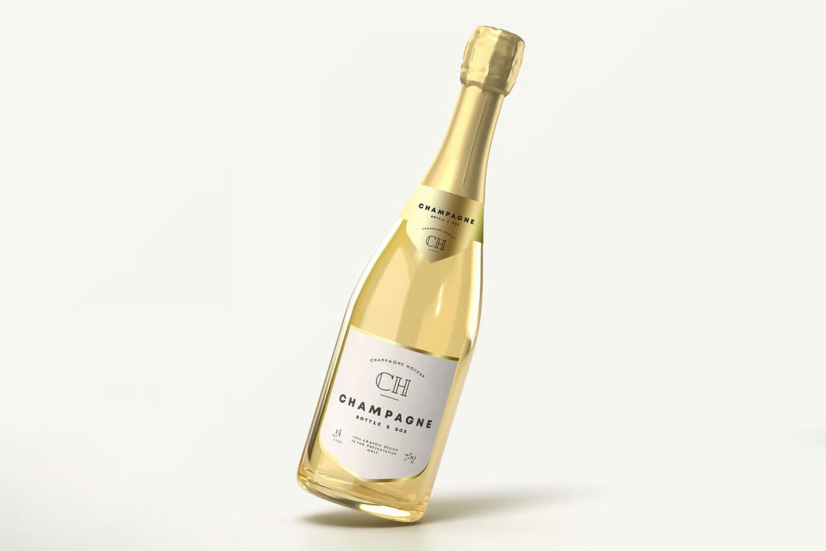 Champagne Bottle Mock-up, a Product Mockup by zippypixelstudio (Photo 12 of 16)