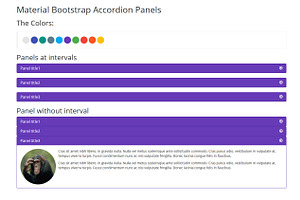 Material Bootstrap Accordion Panels