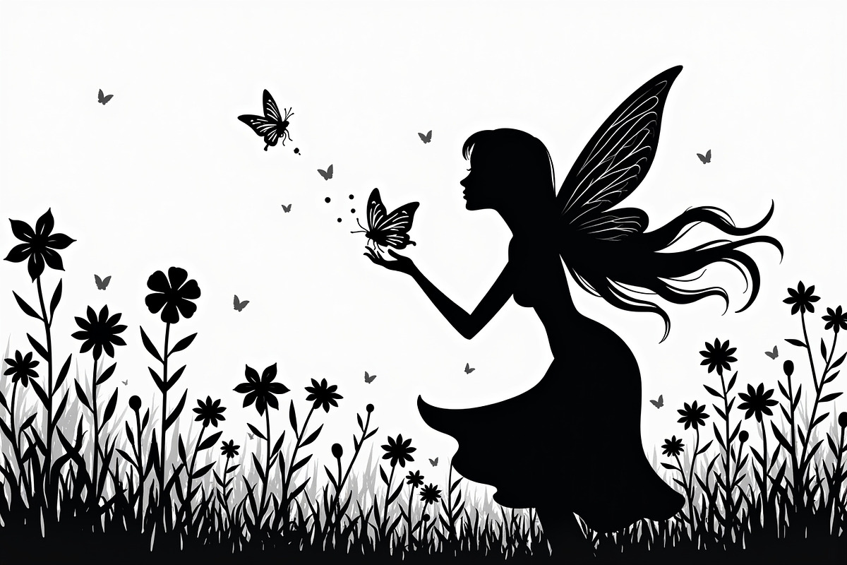 Silhouette of Fairy with Butterflie, an Illustration by Amazin_art (Photo 16 of 21)