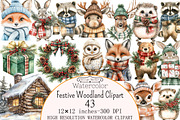 Festive Woodland Clipart, a Seasonal Illustration by Design Market (Thumbnail 1 of 5)
