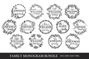 Family Monogram Frames SVG Bundle