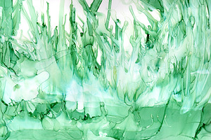 A painting with green and white colo, a Photo by zsofiapeto