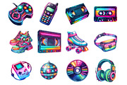 90s Neon Retro Clipart, an Illustration by Design Market (Thumbnail 3 of 3)