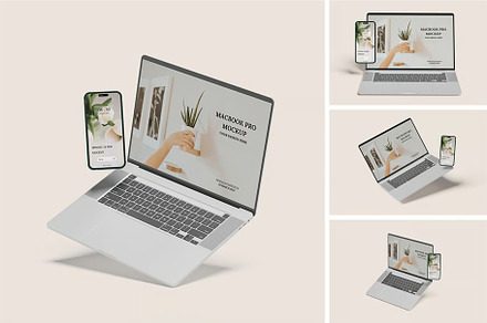Macbook Pro iPhone 14 Pro Max Mockup, a Mac Mockup by zpackcreative