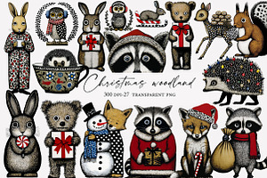 Christmas woodland clipart, an Illustration by Designworld