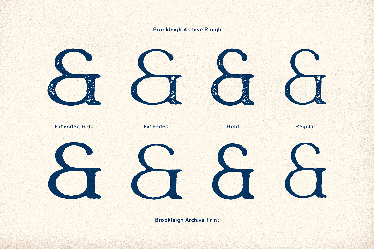 Brookleigh Archive: Rustic Font Pack, a Serif Font by Tom Chalky