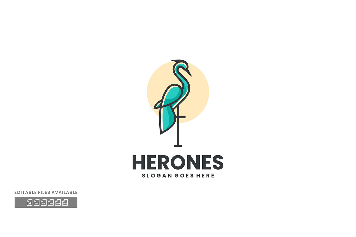 Herones Simple Mascot Logo, a Branding & Logo Template by ivan_artnivora