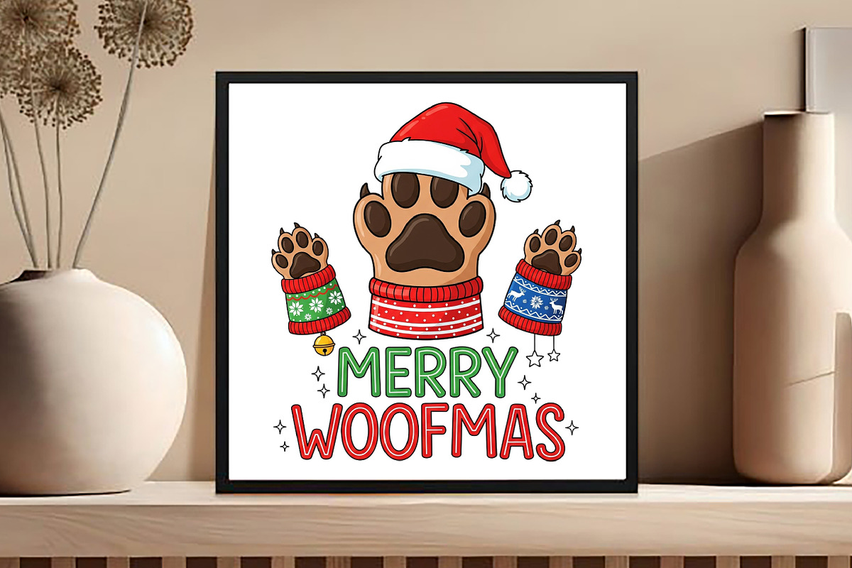 Merry Woofmas Dog Paws Sublimation, an Illustration by Black Bird Studio (Photo 4 of 4)