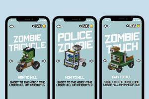 Shoot Zombies Cars 2D&3D Game Assets