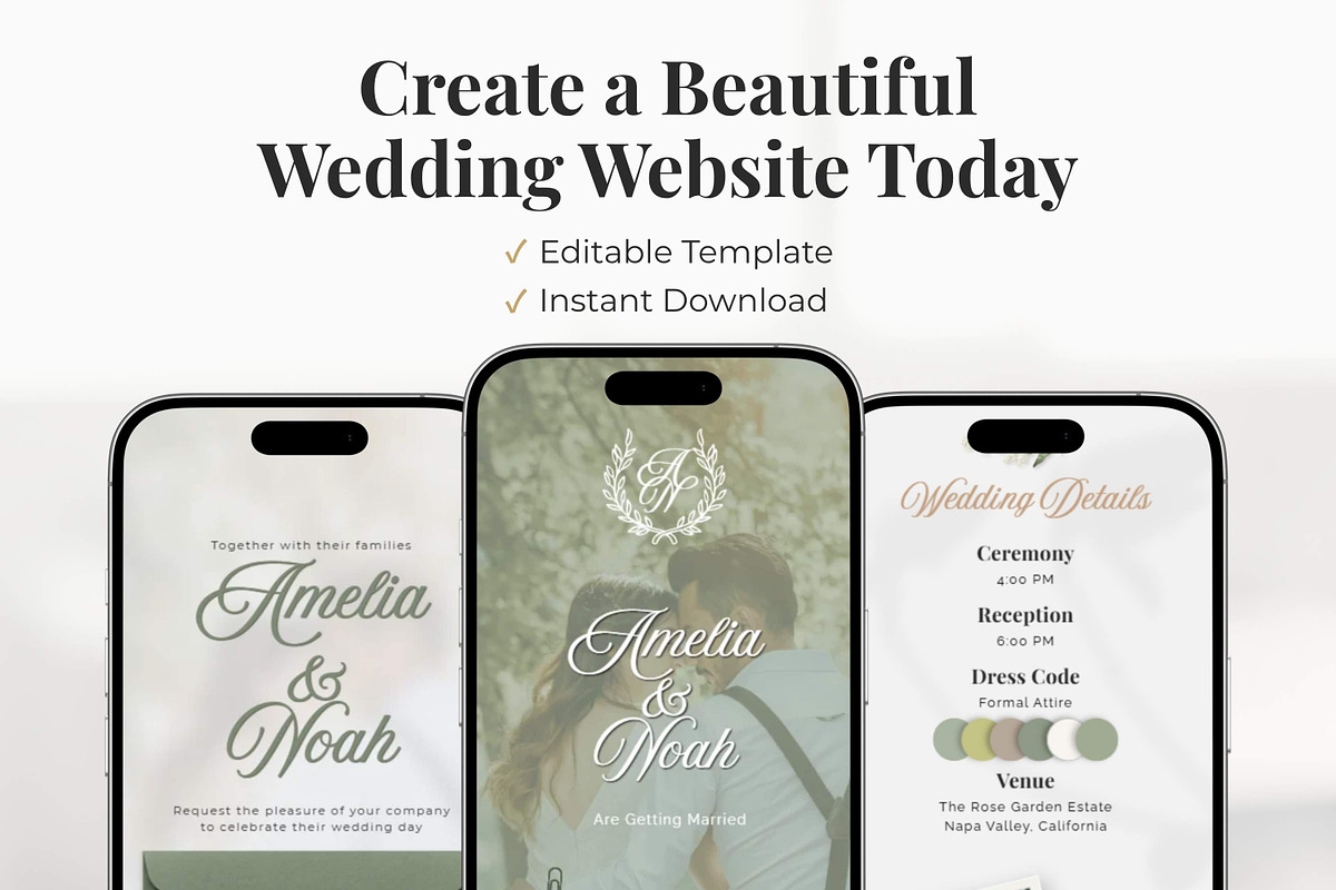 Dusty Green Wedding Website, a Landing Page Template by Everyday Perfection (Photo 13 of 13)