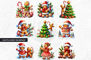 Christmas Gingerbread man cliparts, a Seasonal Illustration by ThatsDesignArt (Thumbnail 4 of 10)