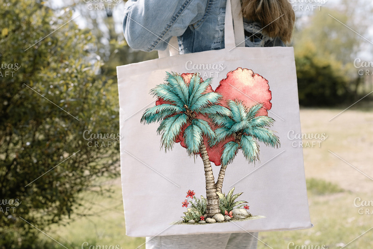 Whimsical Summer Beach Palm Tree PNG, an Illustration by Canvas Craft (Photo 6 of 7)
