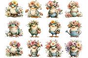 Whimsical Spring Frog Clipart, an Illustration by DreamArtGraphic (Thumbnail 5 of 5)