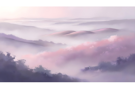 Mountains Shrouded in Swirling Mist, a Wallpaper Photo by Canvagator