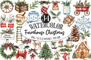 Farmhouse Christmas Sublimation, an Illustration by Designking