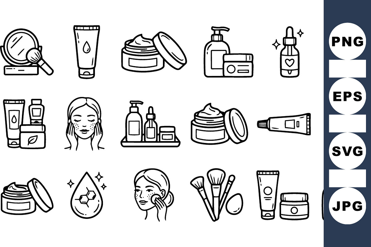 Minimalist Skincare Icons Set, an Illustration by designvectx (Photo 1 of 3)