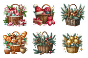 Christmas Gift Basket Clipart Bundle, an Illustration by SinaCreation (Thumbnail 4 of 7)