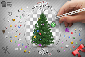 Christmas Tree and Toys mock-up set