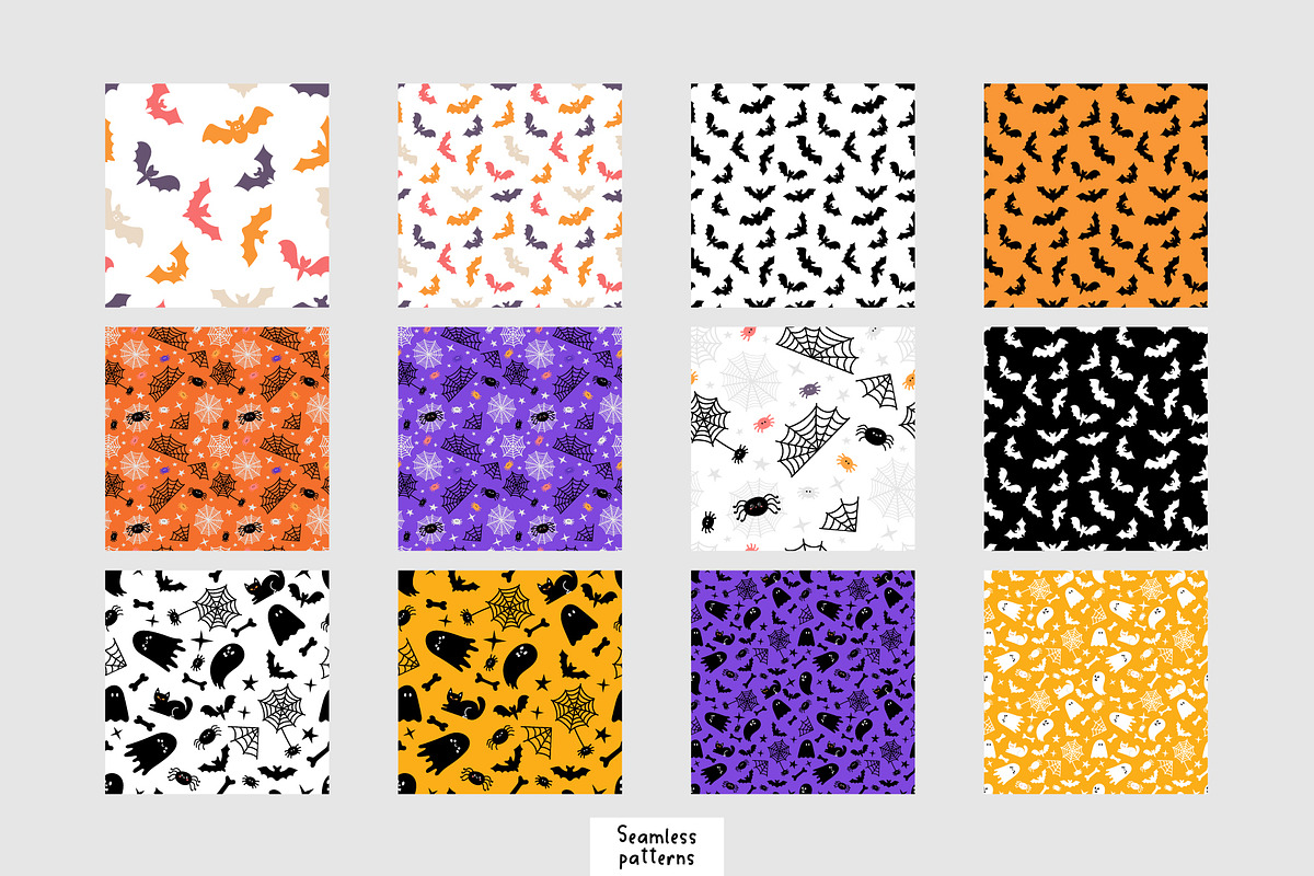 Happy Halloween. Clipart, patterns, a Seasonal Illustration by Helen Sko (Photo 6 of 8)