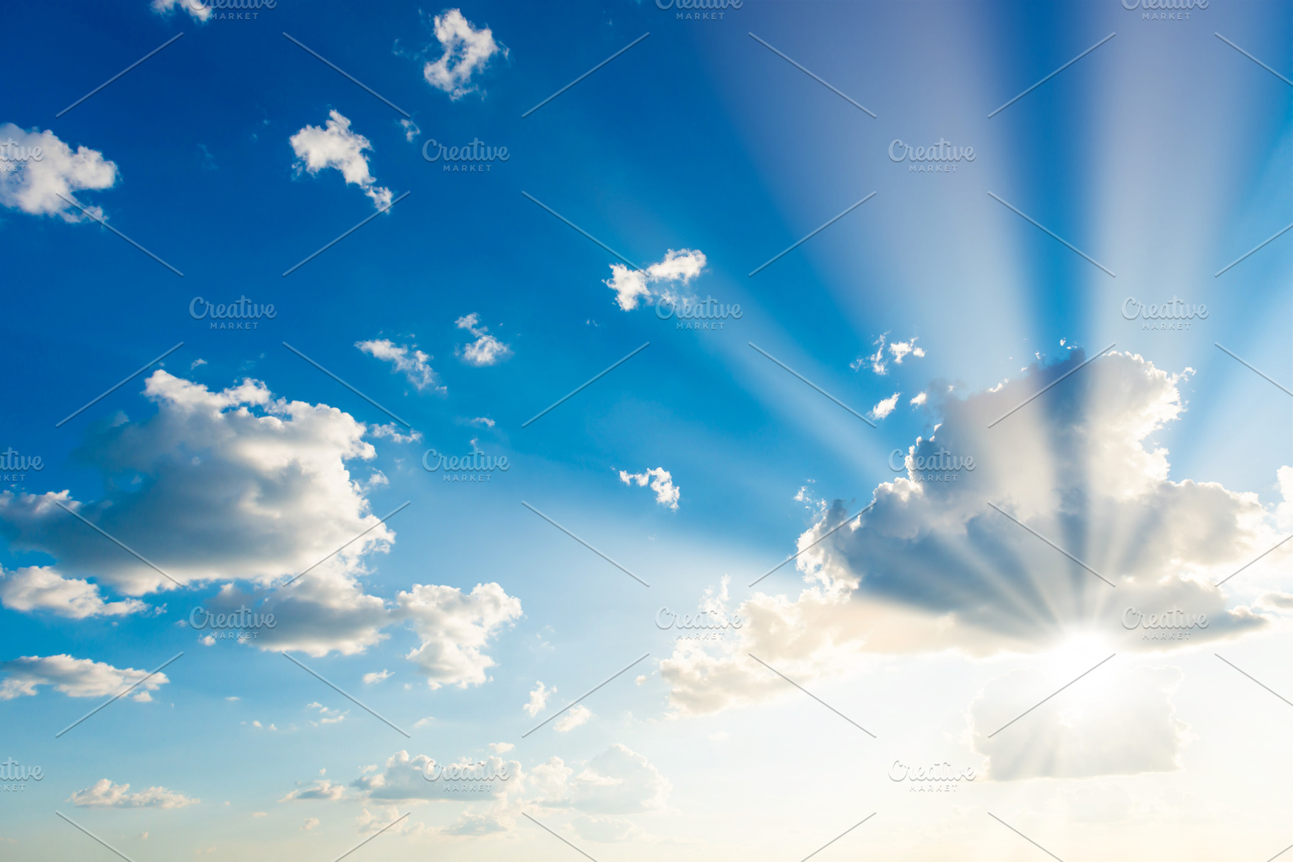 Sun light through cloud on blue sky, a Nature Photo by Vapi