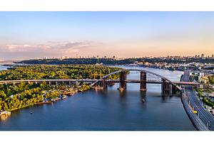 Unfinished bridge across the Dnieper, an Architecture Photo by Leonid Andronov