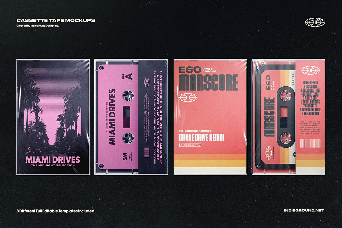 Cassette Tape Mockups, a Product Mockup by Indieground Design Inc. (Photo 3 of 8)
