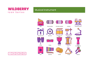 60 Musical Instruments Icons