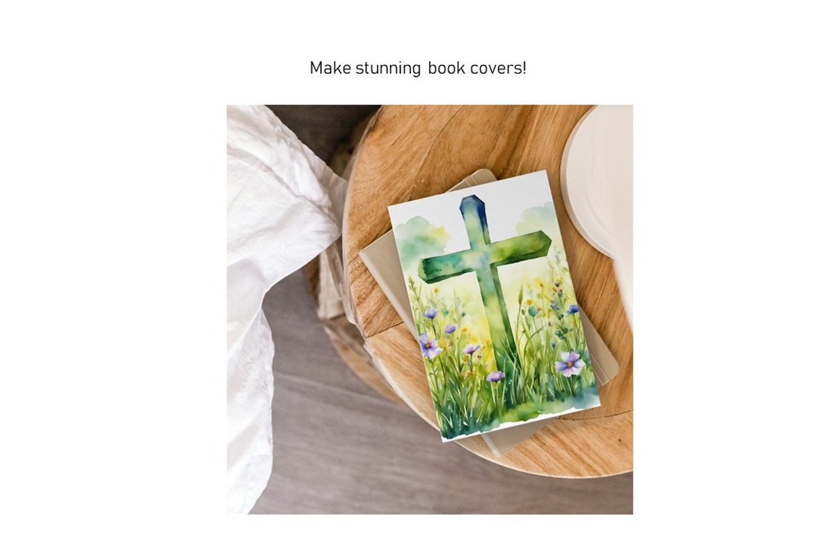 Watercolor Easter Cross, Set 2, a Decorative Illustration by Kat's Artful Creations (Photo 3 of 9)