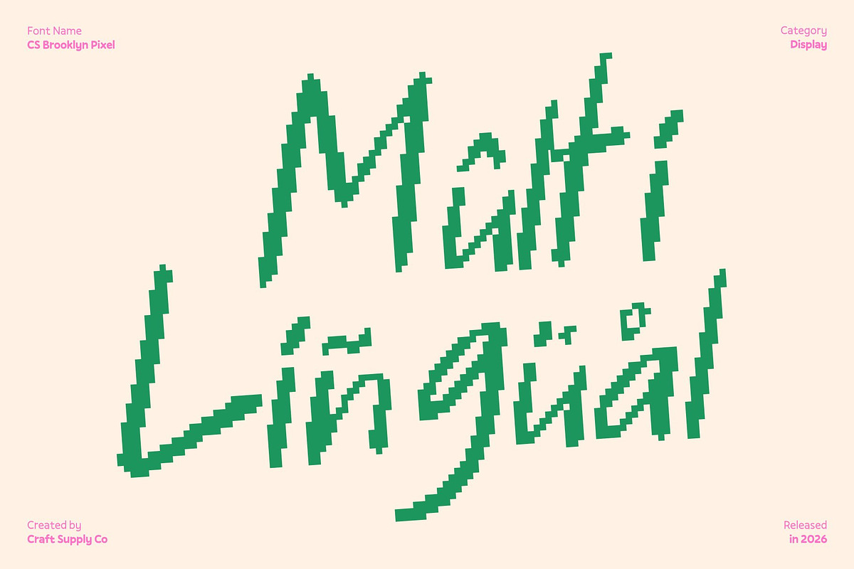 CS Brooklyn Pixel, a Handwritten Font by Craft Supply Co. (Photo 6 of 8)