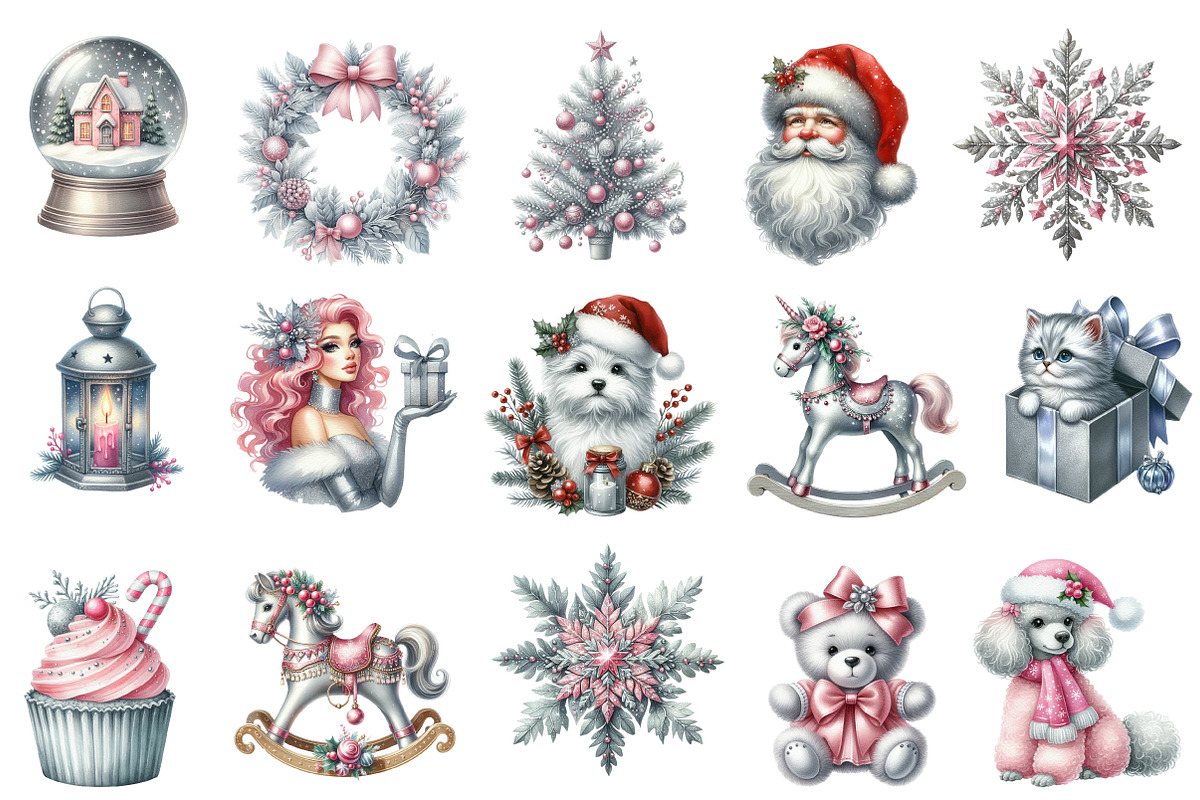 Silver Christmas Clipart, an Illustration by Designworld (Photo 3 of 5)