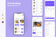 E-learning Mobile App UI Kit, an UI Kit Template by uicube