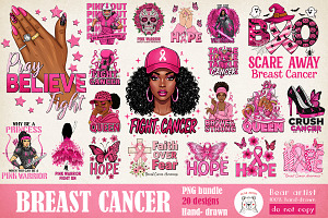 Breast Cancer Awareness PNG Bundle, a Healthcare Illustration by GlitterCraft