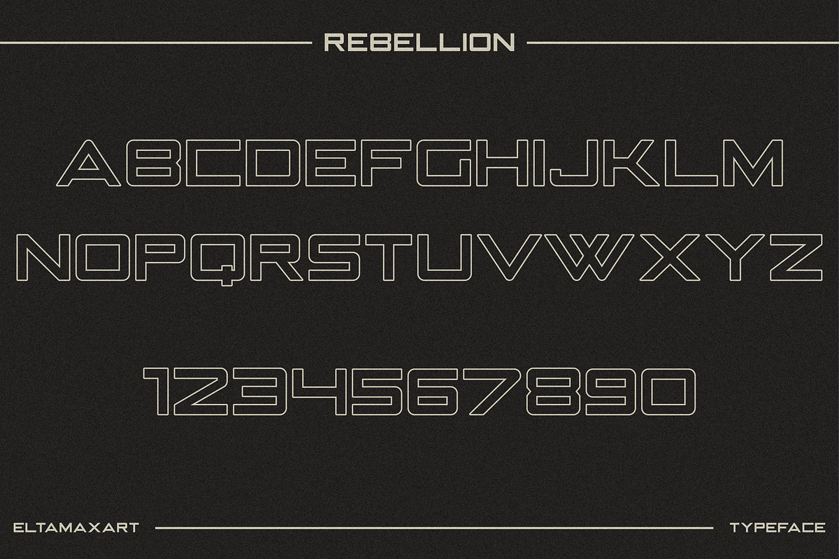 Rebellion Futuristic Font, a Sans Serif Font by EltaMaxArt (Photo 8 of 10)