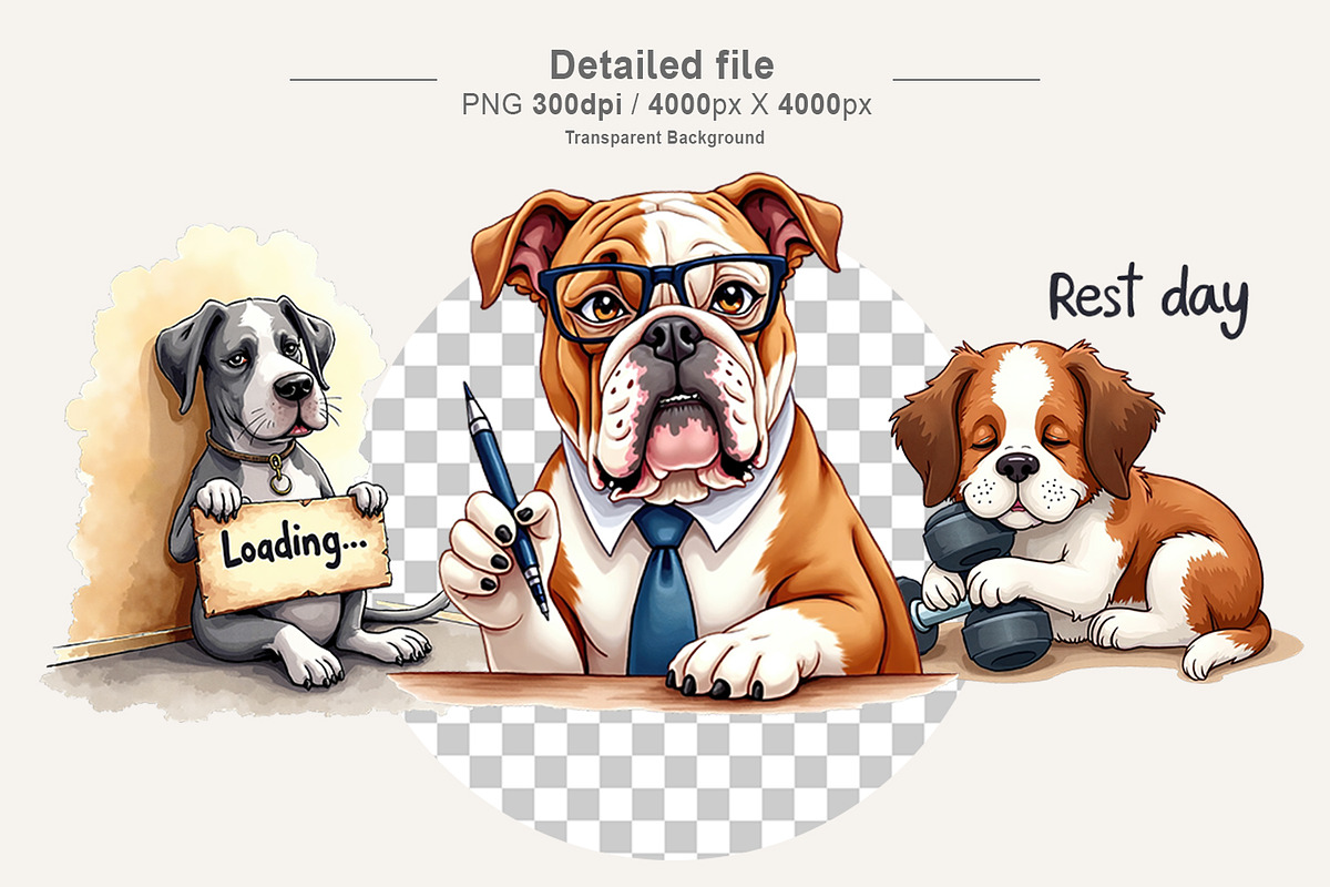 Sarcastic Dog Sublimation PNGs, an Illustration by Artnoy (Photo 3 of 8)