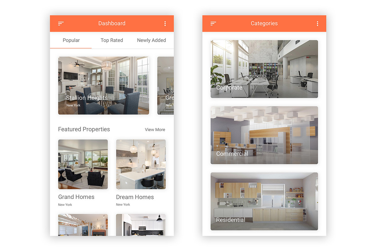 Real Estate & Property Adobe XD App, an UI Kit Template by themelove (Photo 6 of 16)