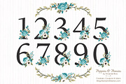 Vintage Blue Floral Numbers, an Illustration by Amanda Ilkov (Thumbnail 1 of 5)
