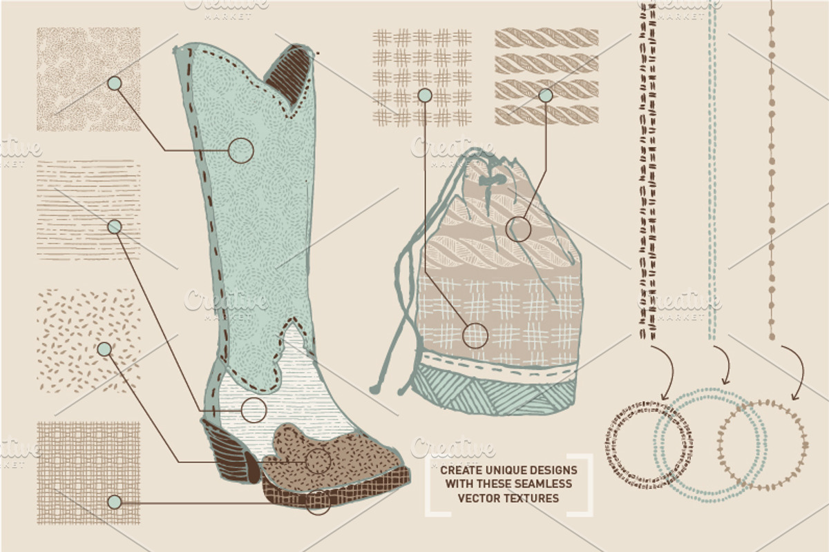 Vintage sketched objects & textures, an Object Illustration by Lisa Glanz (Photo 4 of 5)
