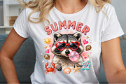 Funny Raccoon Summer Beach PNG, a Work Illustration by Sublimation Artist (Thumbnail 5 of 9)