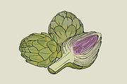 Artichoke, hand drawn set, patterns, a Decorative Illustration by Good Studio (Thumbnail 7 of 8)