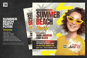 Summer Beach Party Flyer, a Flyer Template by Tarommir