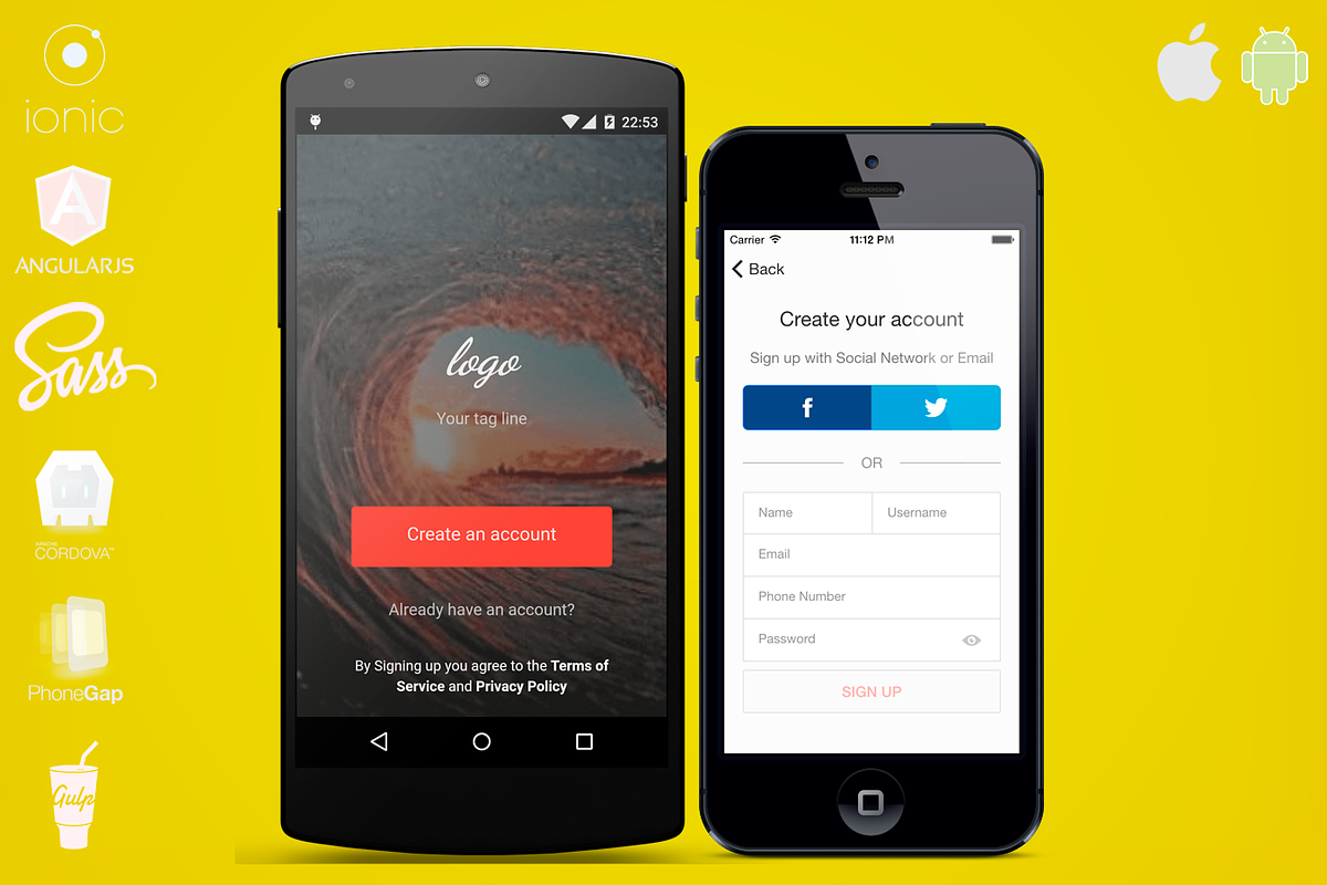 Login3 - Ionic Auth Component, a HTML Template by IonicThemes (Photo 1 of 2)