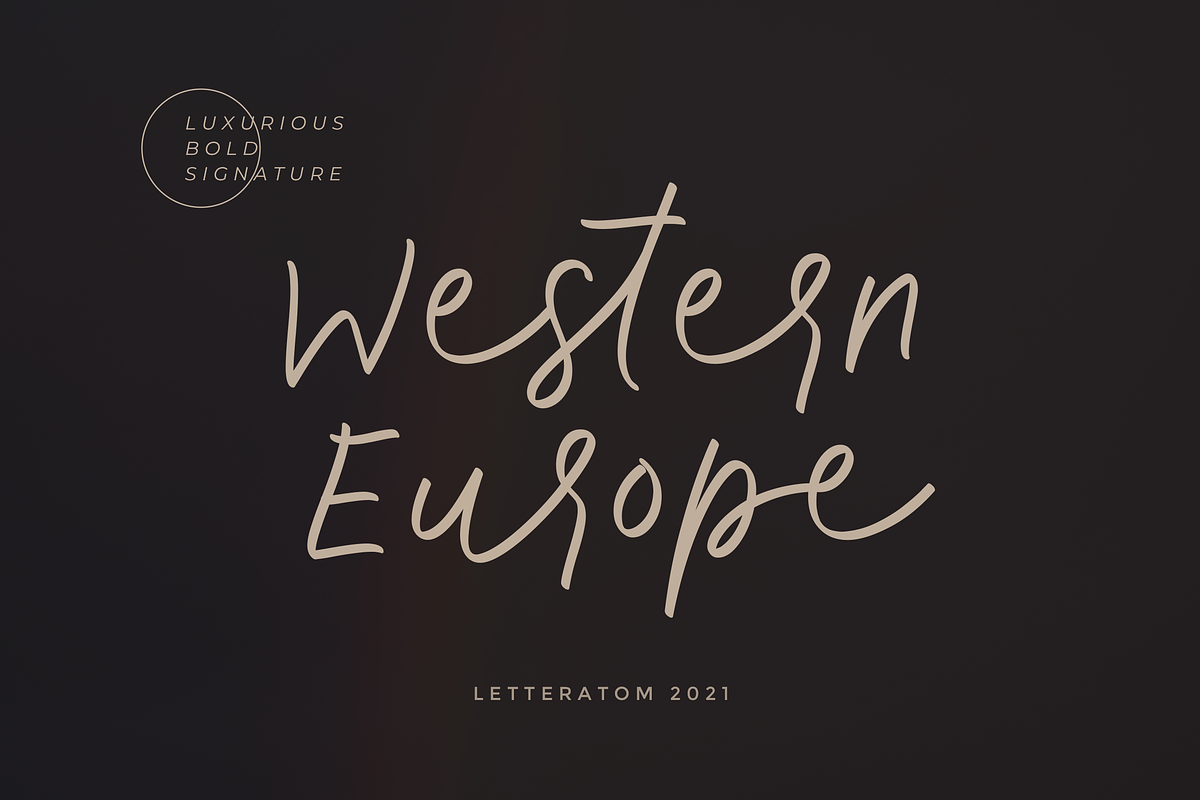 Western Europe | Bold Signature, a Script Font by Letteratom (Photo 1 of 14)