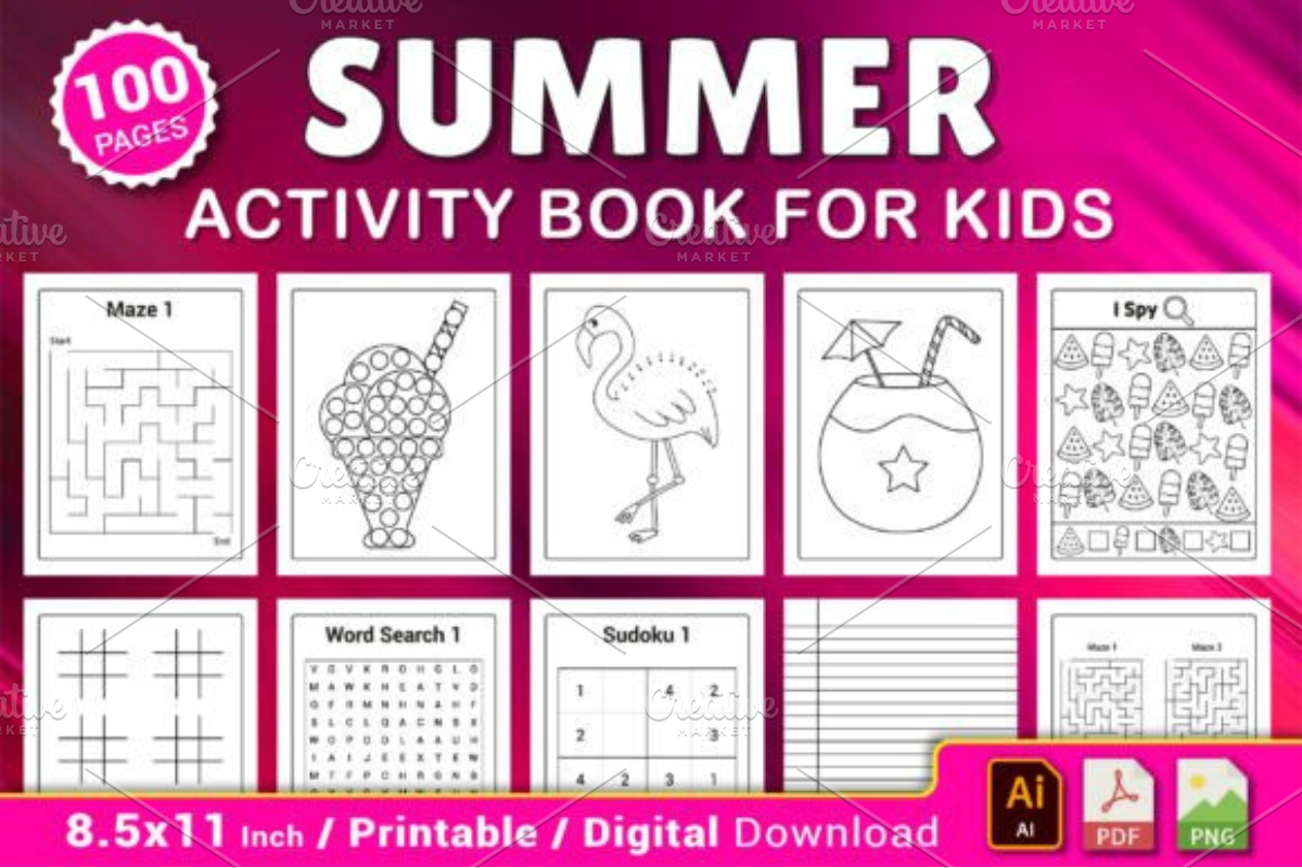 Summer Activity Book for Kids, a Seasonal Illustration by Ink Gallery (Photo 1 of 5)